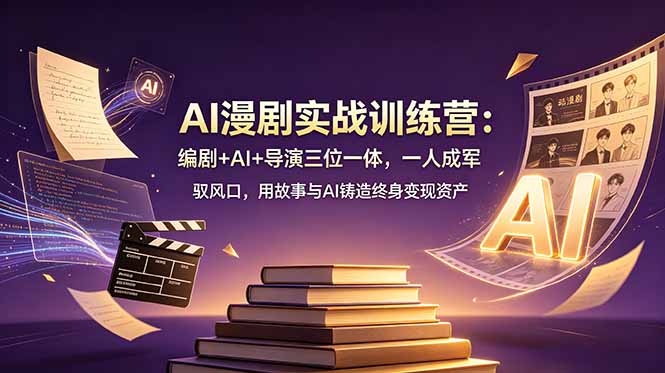 AI漫剧实战训练营：编剧+AI+导演三位一体，一人成军 驭风口，用故事与AI铸造终身变现资产-资源站