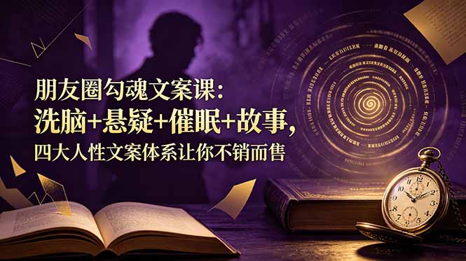 朋友圈勾魂文案课：洗脑+悬疑+催眠+故事，四大人性文案体系让你不销而售-资源站