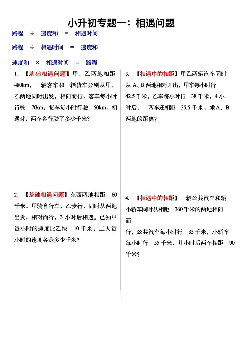 六年级下数学小升初必考应用题12大专题练习-资源站