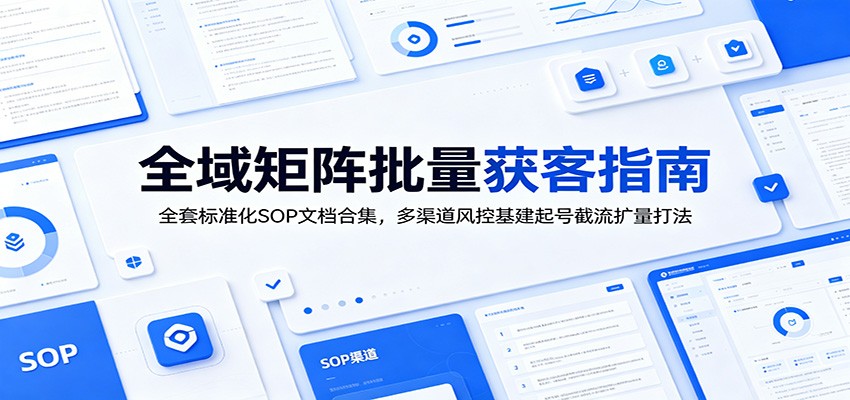 全域矩阵批量获客指南：全套标准化SOP文档合集，多渠道风控基建起号截流扩量打法-资源站
