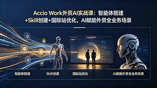 Accio Work外贸AI实战课：智能体搭建+Skill创建+国际站优化，AI赋能外贸全业务场景-资源站