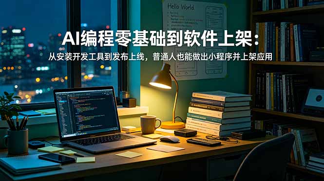 AI编程零基础到软件上架：从安装开发工具到发布上线，普通人也能做出小程序并上架应用商店-资源站