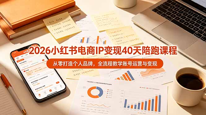 2026小红书电商IP变现40天陪跑课程-11期，从零打造个人品牌，全流程教学账号运营与变现-资源站