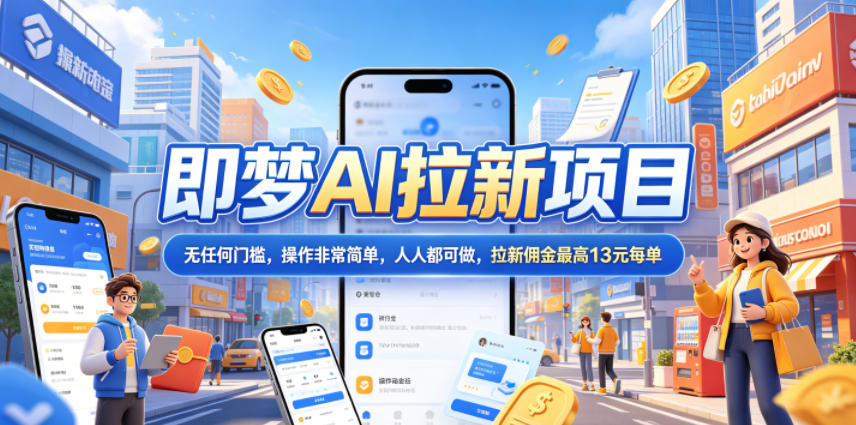 2026年即梦AI拉新项目最新玩法，无任何门槛，操作非常简单，人人都可做，拉新佣金最高13米每单(更新6月30日)-资源站