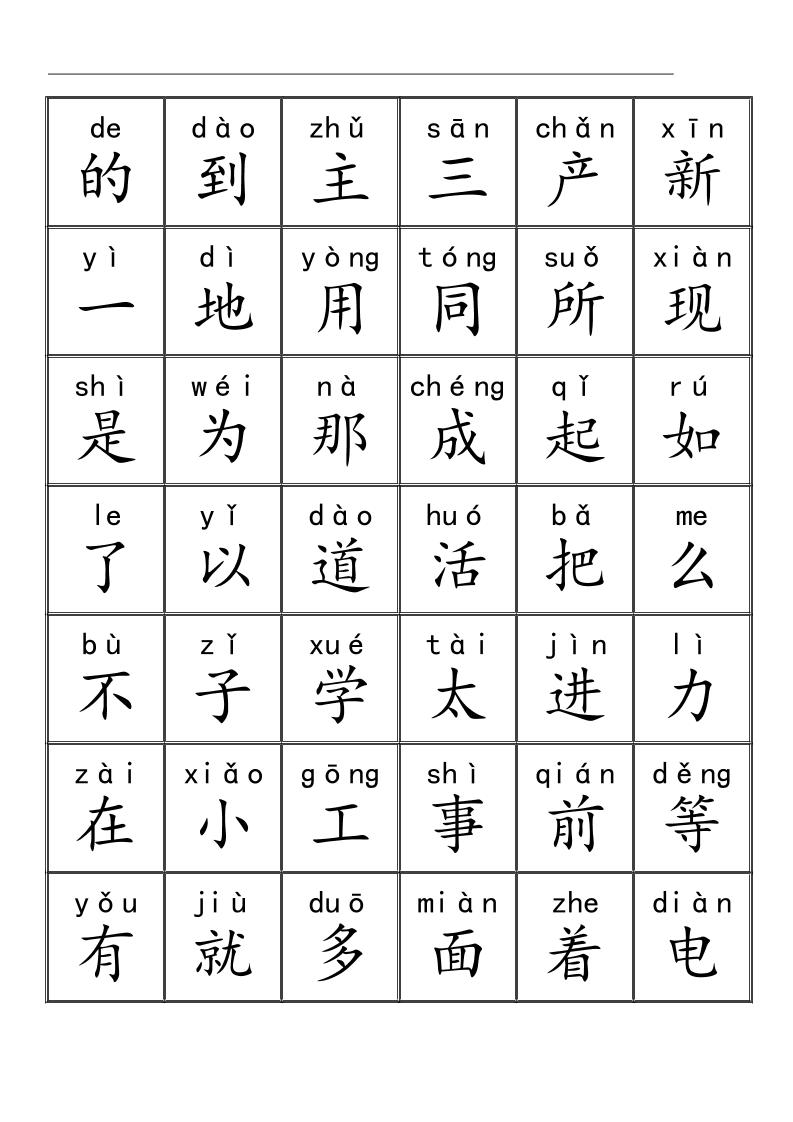 幼小衔接语文三千识字检测表-资源站