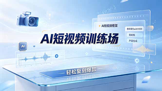 老陈AI短视频训练场：AI短视频框架+换背景SwitchXAI+首尾帧+声音生成，轻松复刻爆款-资源站