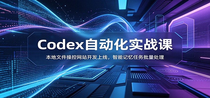Codex自动化实战课：本地文件操控网站开发上线，智能记忆任务批量处理-资源站