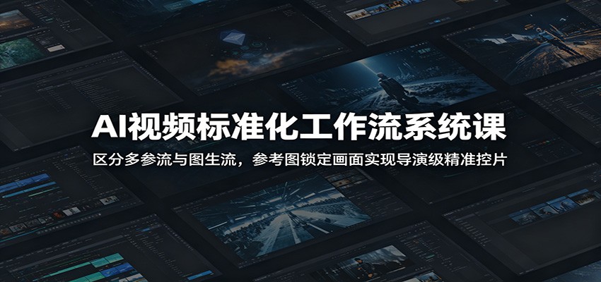 AI视频标准化工作流系统课：区分多参流与图生流，参考图锁定画面实现导演级精准控片-资源站