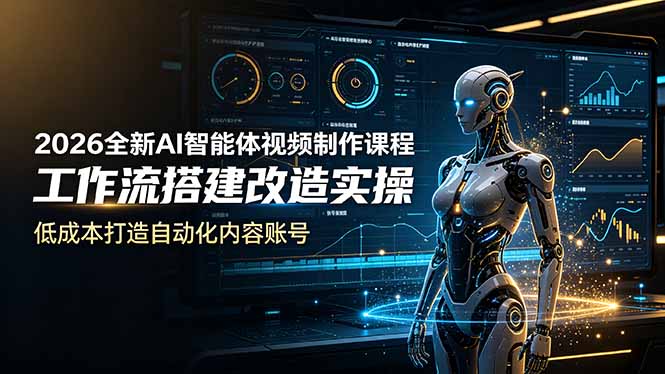 2026全新AI Codex智能体视频制作课程，工作流搭建改造实操，低成本打造自动化内容账号-资源站