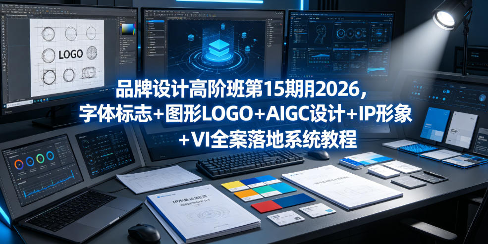 品牌设计高阶班第15期2026，字体标志＋图形LOGO＋AIGC设计＋IP形象＋VI全案落地系统教程-资源站