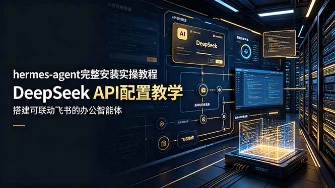 hermes-agent完整安装实操教程，DeepSeek API配置教学，搭建可联动飞书的办公智能体-资源站