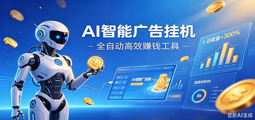 AI智能广告挂机，小白轻松上手，在家自动赚收益-资源站