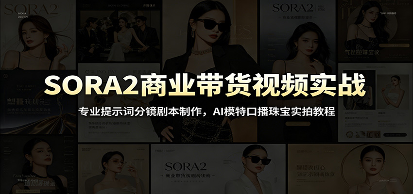 SORA2商业带货视频实战：专业提示词分镜剧本制作，AI模特口播珠宝实拍教程-资源站