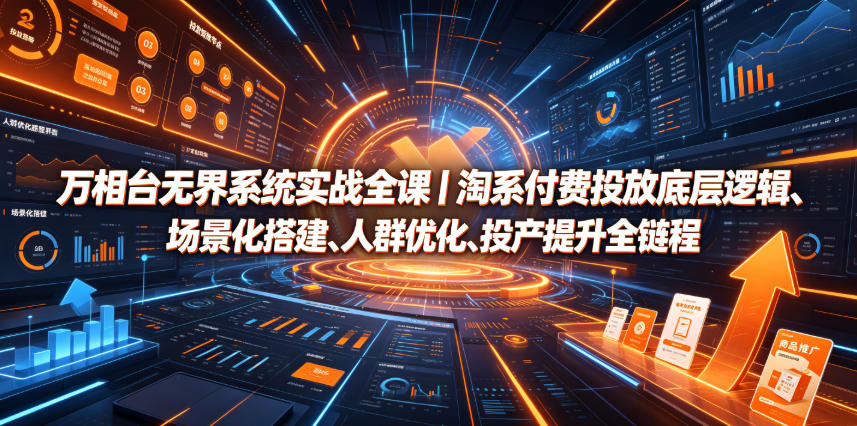 万相台无界系统实战全课｜淘系付费投放底层逻辑、场景化搭建、人群优化、投产提升全链路运营教程-资源站