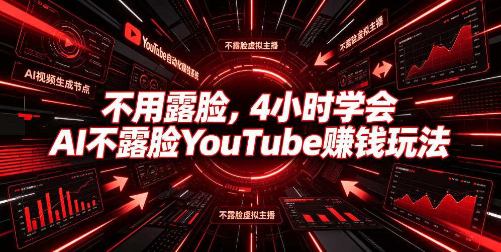 不用露脸，4小时学会AI不露脸YouTube賺钱玩法【原创双语字幕】-资源站