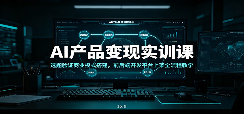 AI产品变现实训课：选题验证商业模式搭建，前后端开发平台上架全流程教学-资源站