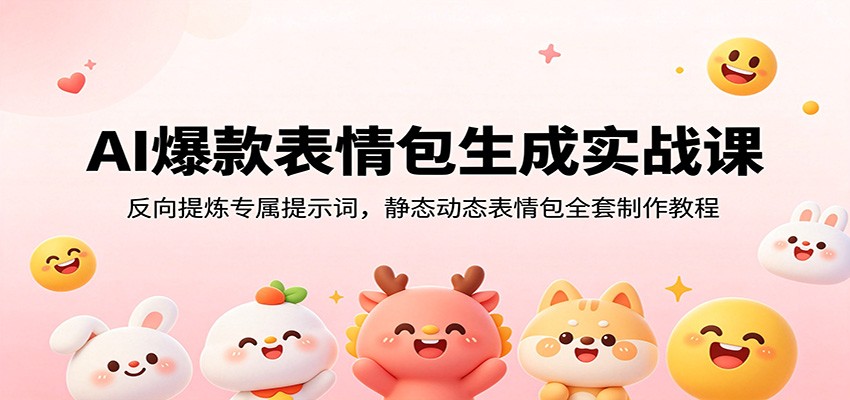 AI爆款表情包生成实战课：反向提炼专属提示词，静态动态表情包全套制作教程-资源站