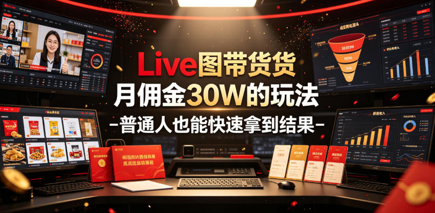 Live图带货月佣金30W的玩法-普通人也能快速拿到结果-资源站