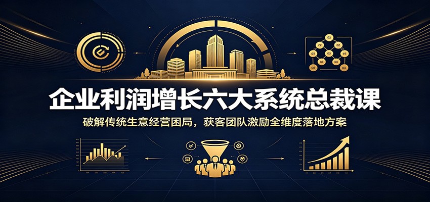 企业利润增长六大系统总裁课:破解传统生意经营困局,获客团队激励全维度落地方案-资源站