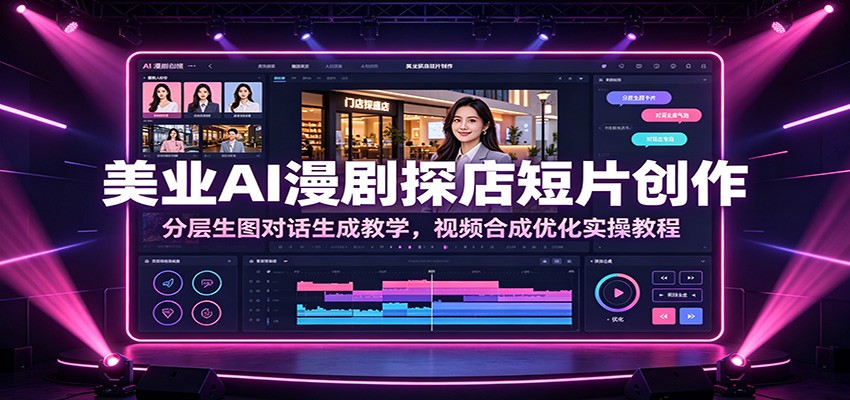 美业AI漫剧探店短片创作：分层生图对话生成教学，视频合成优化实操教程-资源站