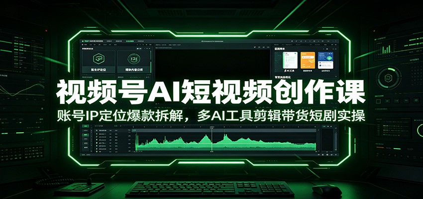 视频号AI短视频创作课：账号IP定位爆款拆解，多AI工具剪辑带货短剧实操-资源站